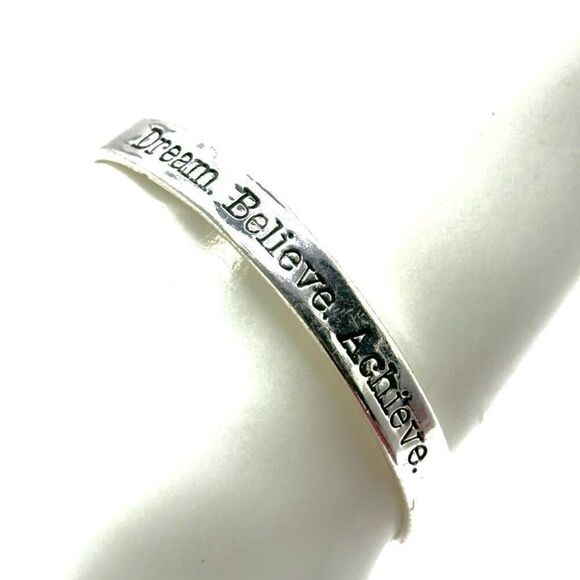 12 dream believe achieve silver tone cuff bracelet - Picture 7 of 7